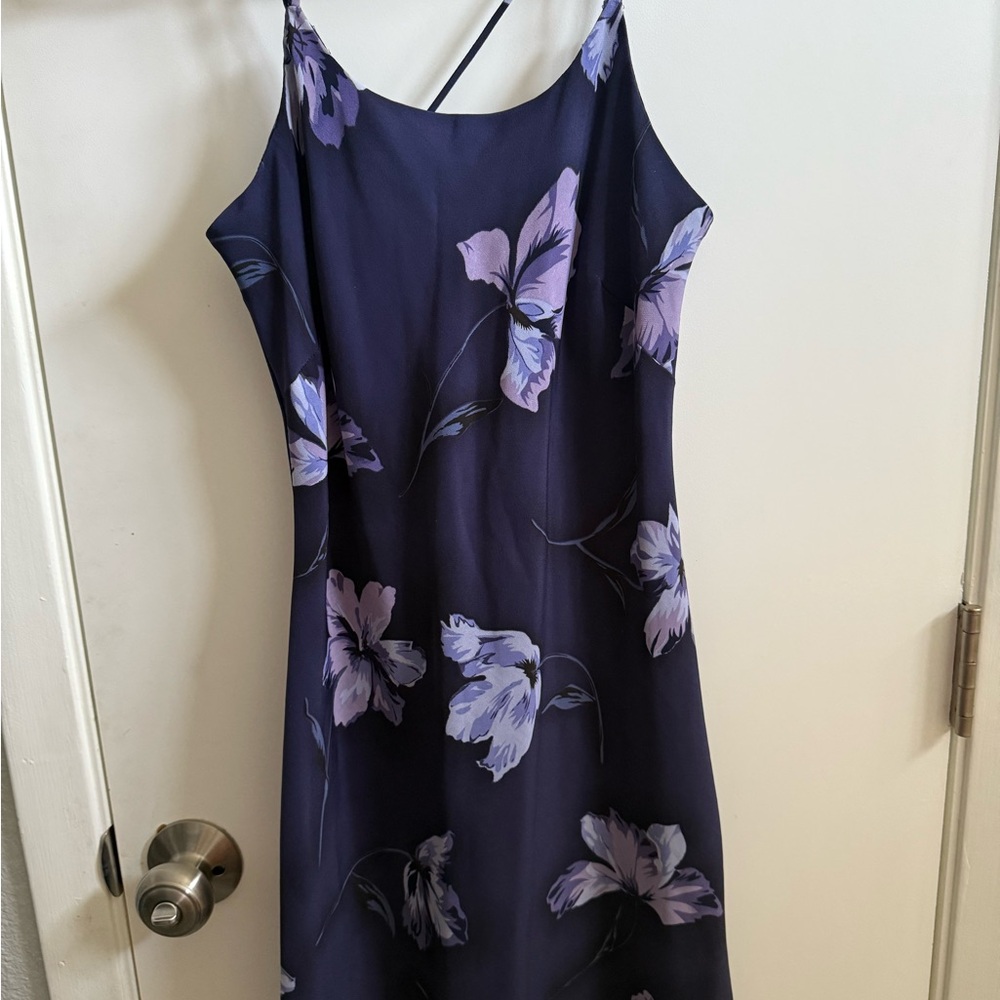 Elegant Floral Purple Dress